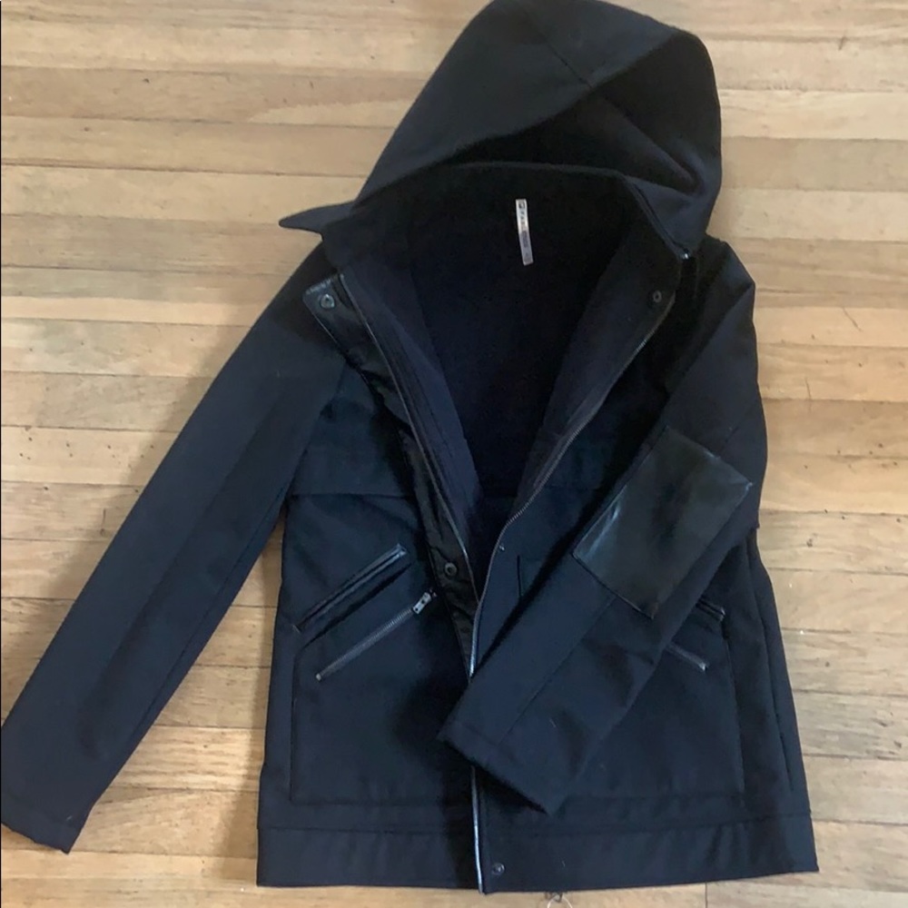 Fabletics Coat - NWOT - S - Vegan leather details